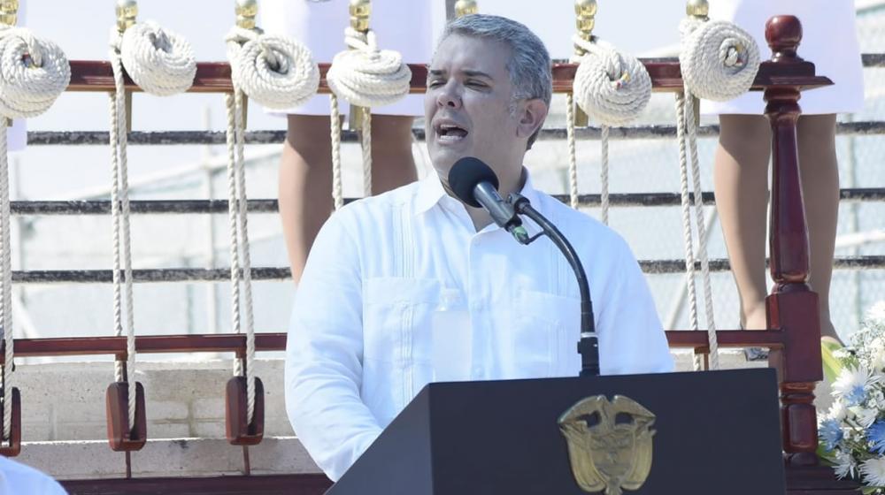 Iván Duque en el Malecón del Río el 20 de noviembre de 2018