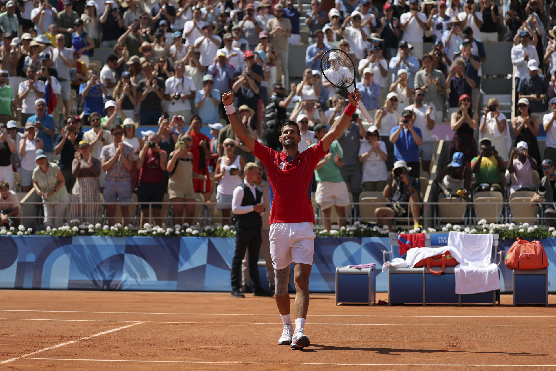 Celebración de Novak Djokovic.
