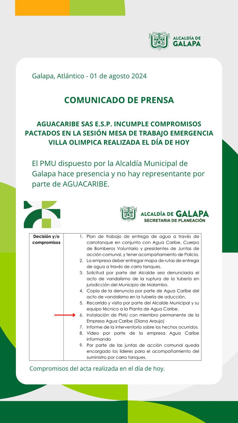 El comunicado de la Alcaldía sobre la situación de Villa Olímpica.