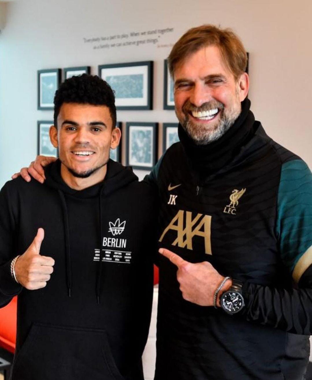 Luis Díaz y Jürgen Klopp.