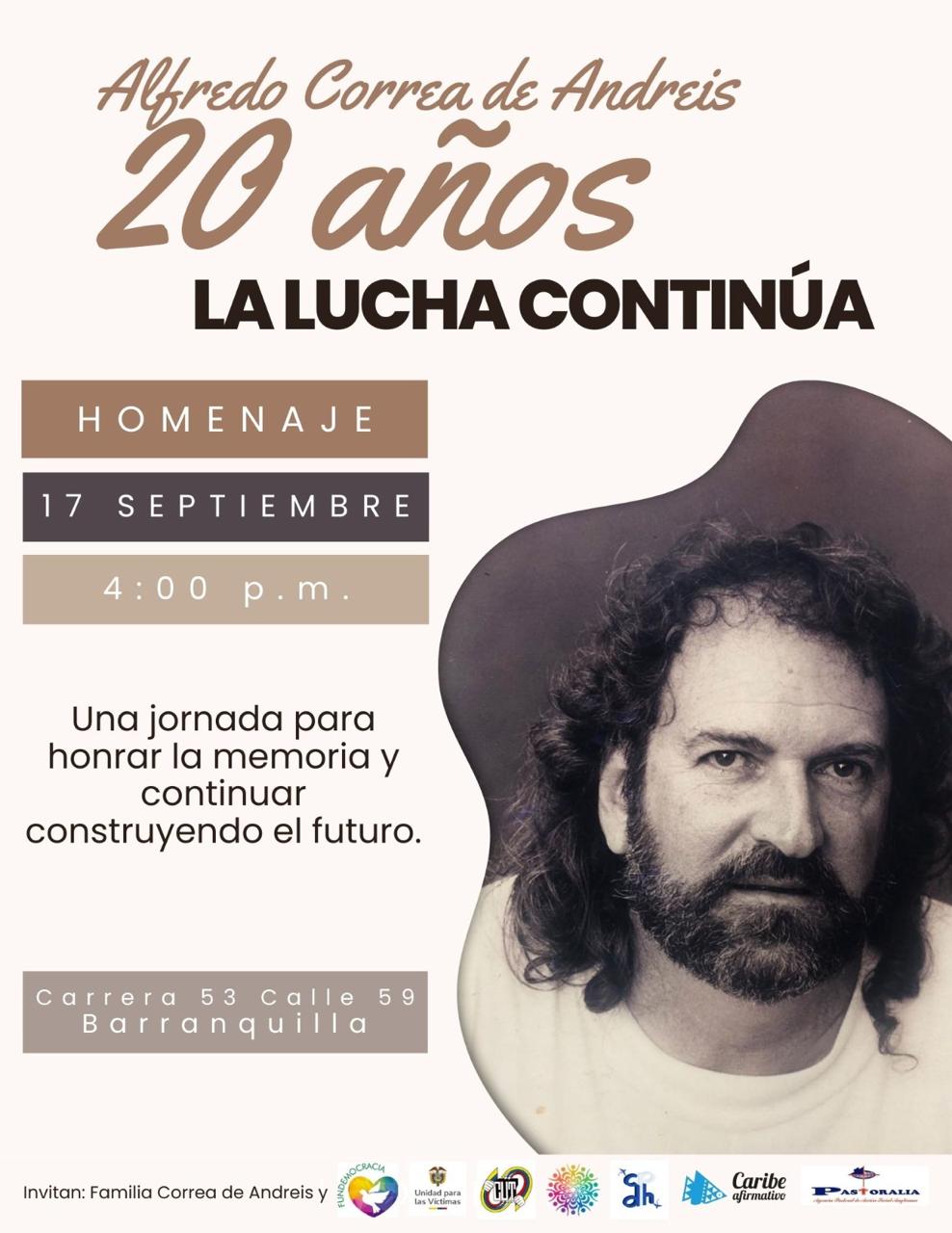 Este martes 17 se le rinde homenaje en Barranquilla