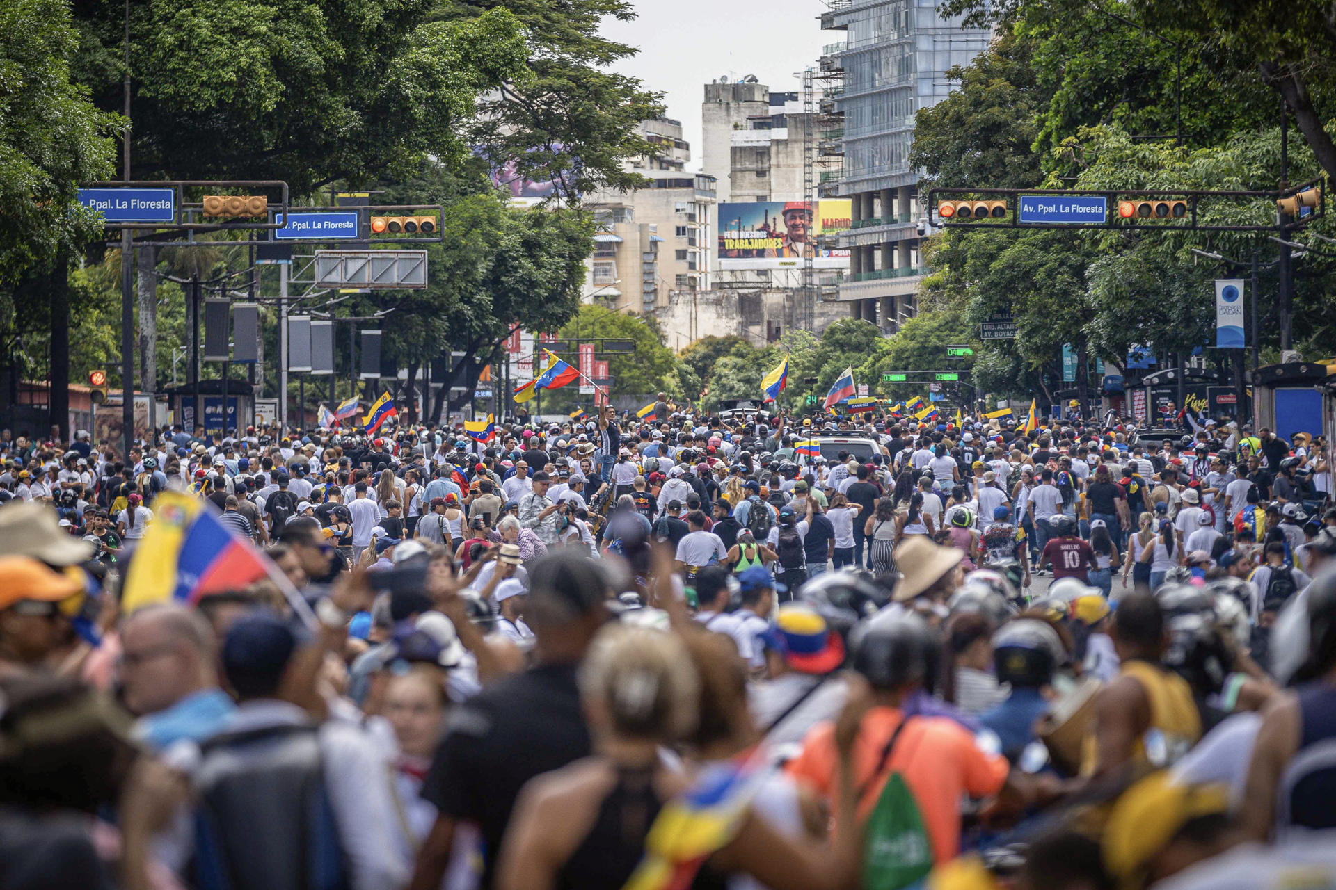 Protestas en las calles de Caracas, exigiendo que se publiquen las actas del CNE.