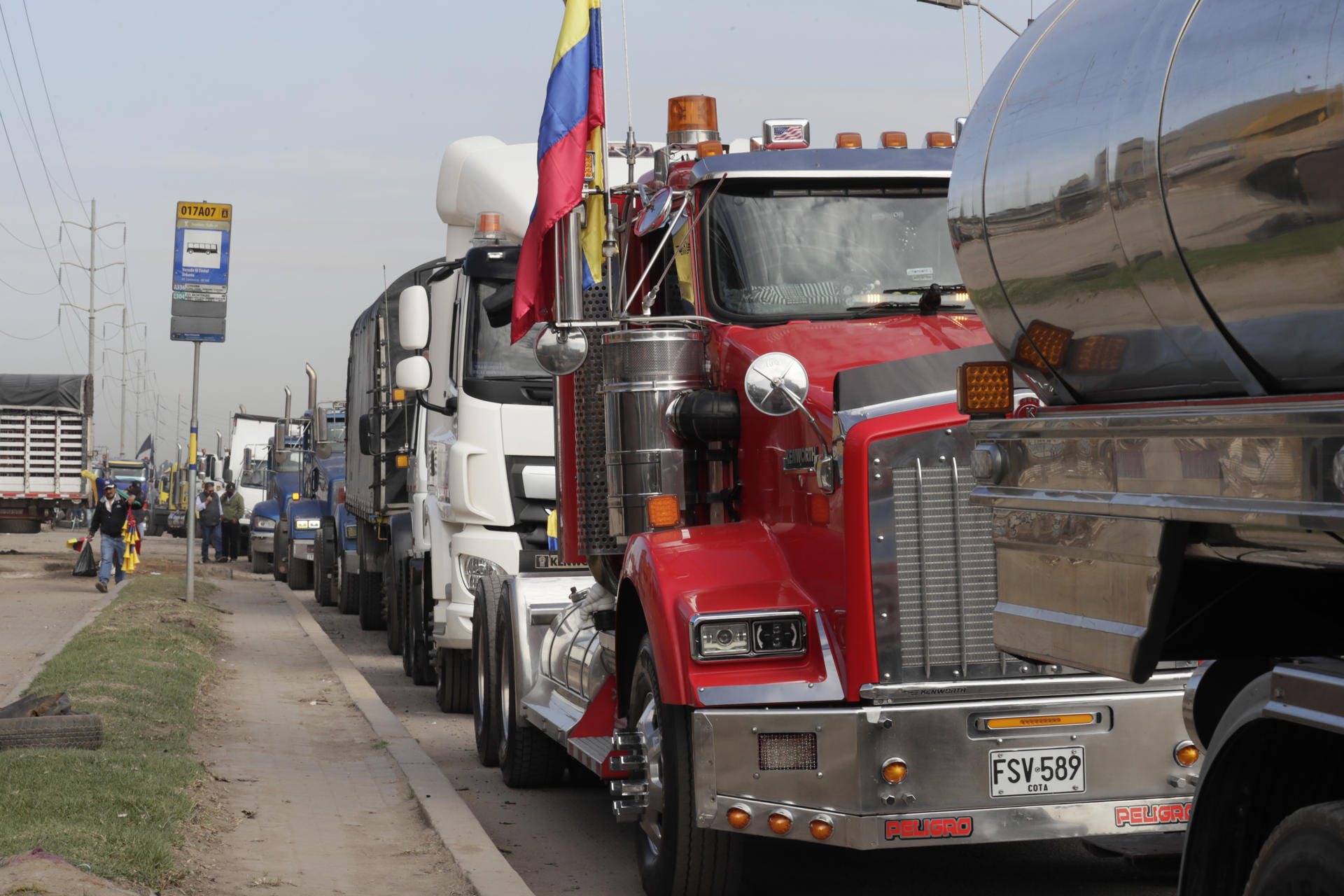 Los camioneros que decidieron protestas esta noche. 