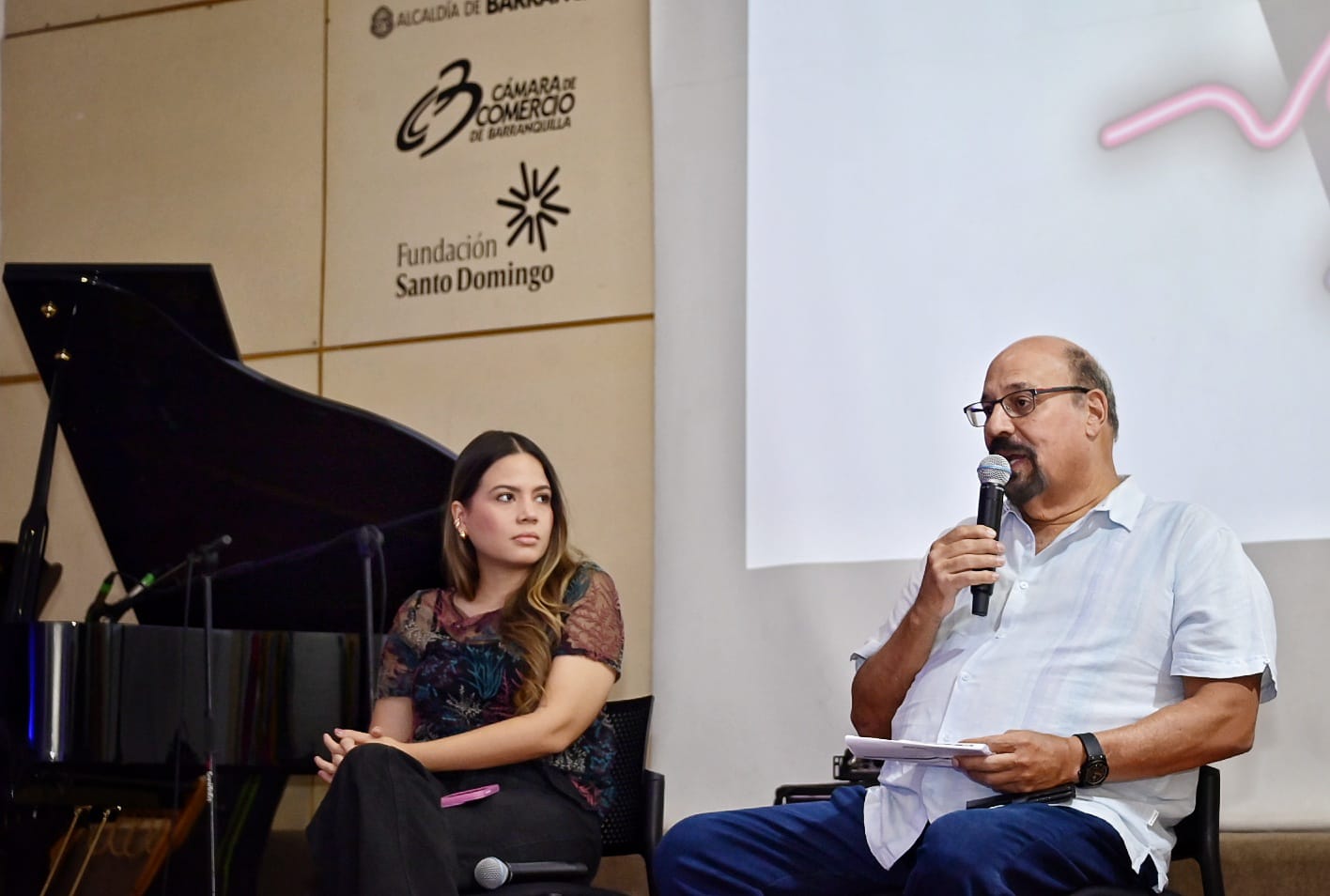 Secretaria de Cultura del Departamento, Verónica Cantillo y Samuel Minski, director de Barranquijazz.