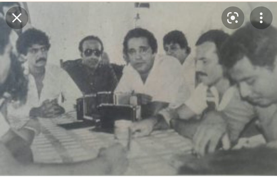 Orlando Víctor Dacarett, en 1982 con Juan Abuchaibe y Luis Silvestri.