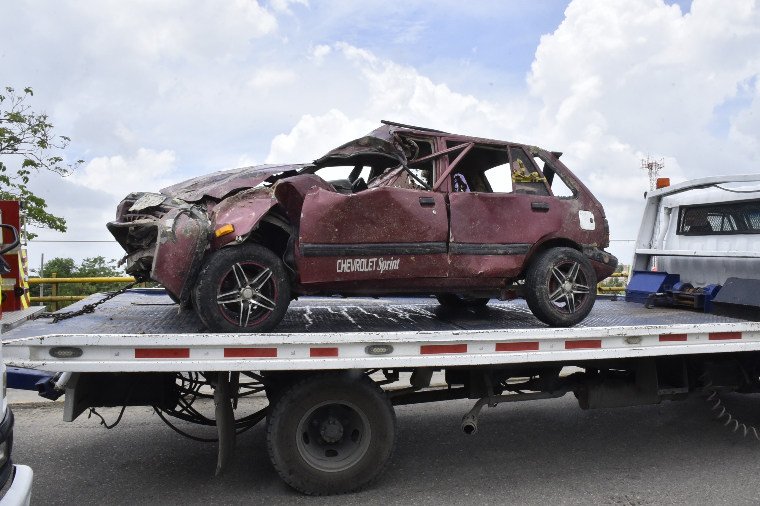 Carro en que se transportaba Brenda De las Salas. 