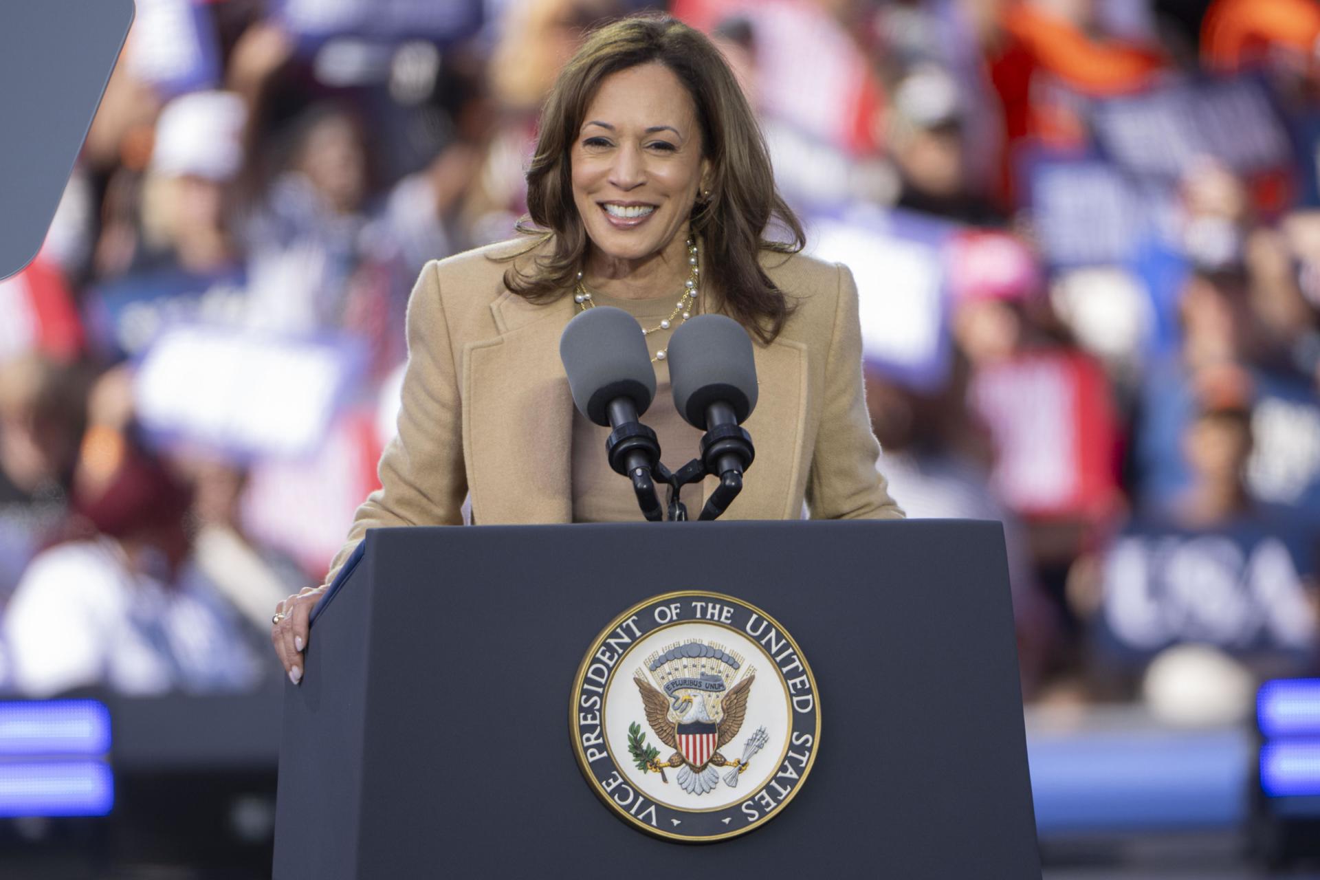 Candidata presidencial demócrata y actual Vicepresidenta de EE.UU., Kamala Harris.