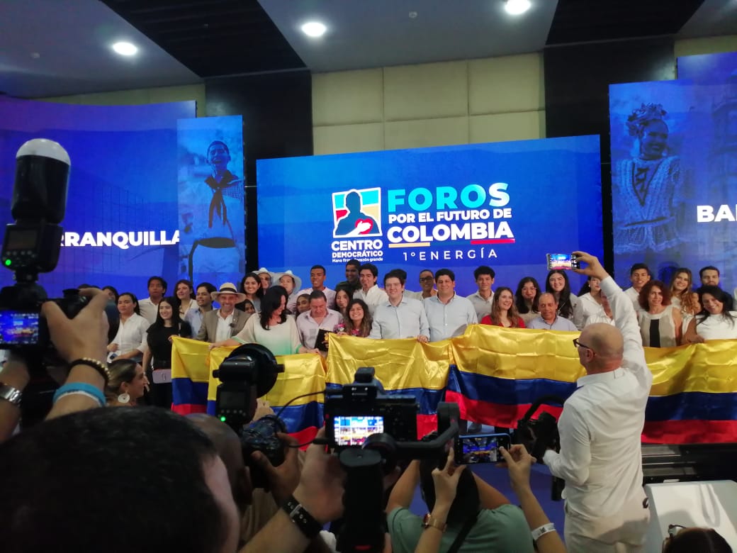 Precandidatos del Centro Democrático esta mañana en el salón del Centro de Convenciones del Gran Boulevard, norte de Barranquilla.