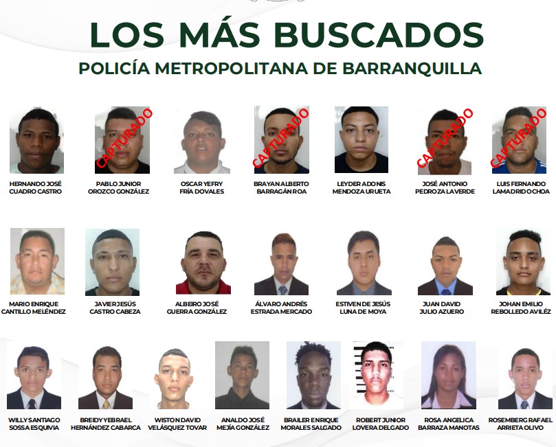 Cartel de los más buscados por homicidio.