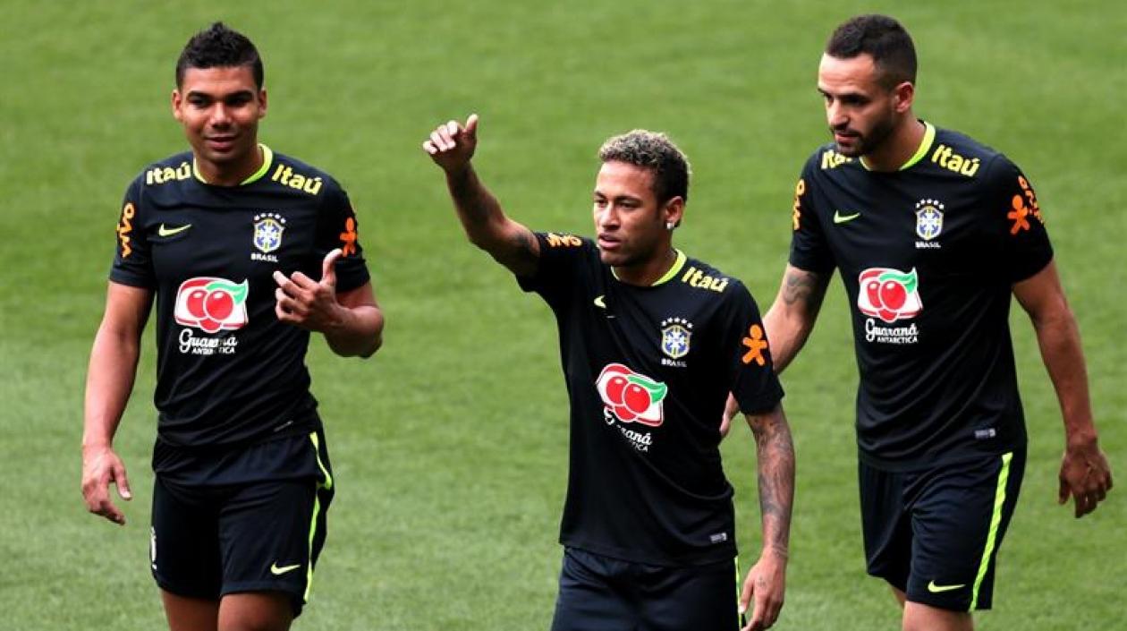 Neymar, jugador de Brasil, durante uno de los entrenamientos previos al partido ante Chile.