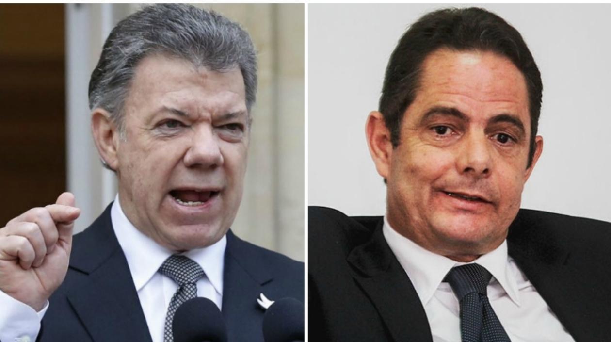 Presidente Santos y el candidato presidencial Germán Vargas Lleras.