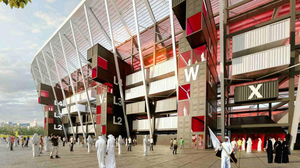 Diseño del estadio de Ras Abu Aboud.