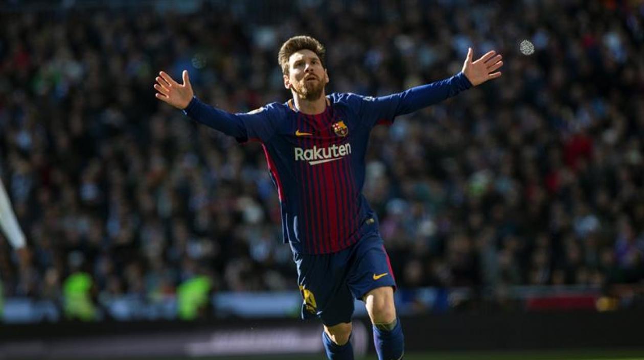 Messi celebrando su gol. 