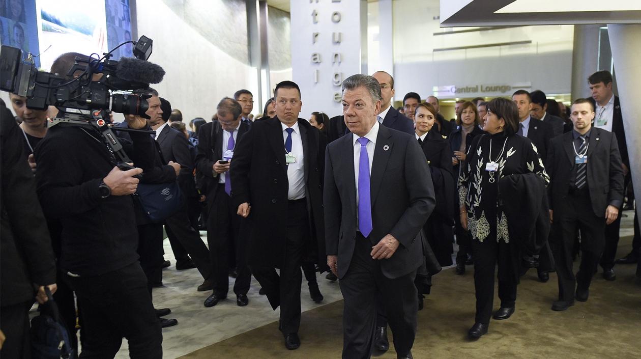 Presidente Juan Manuel Santos en Davos.