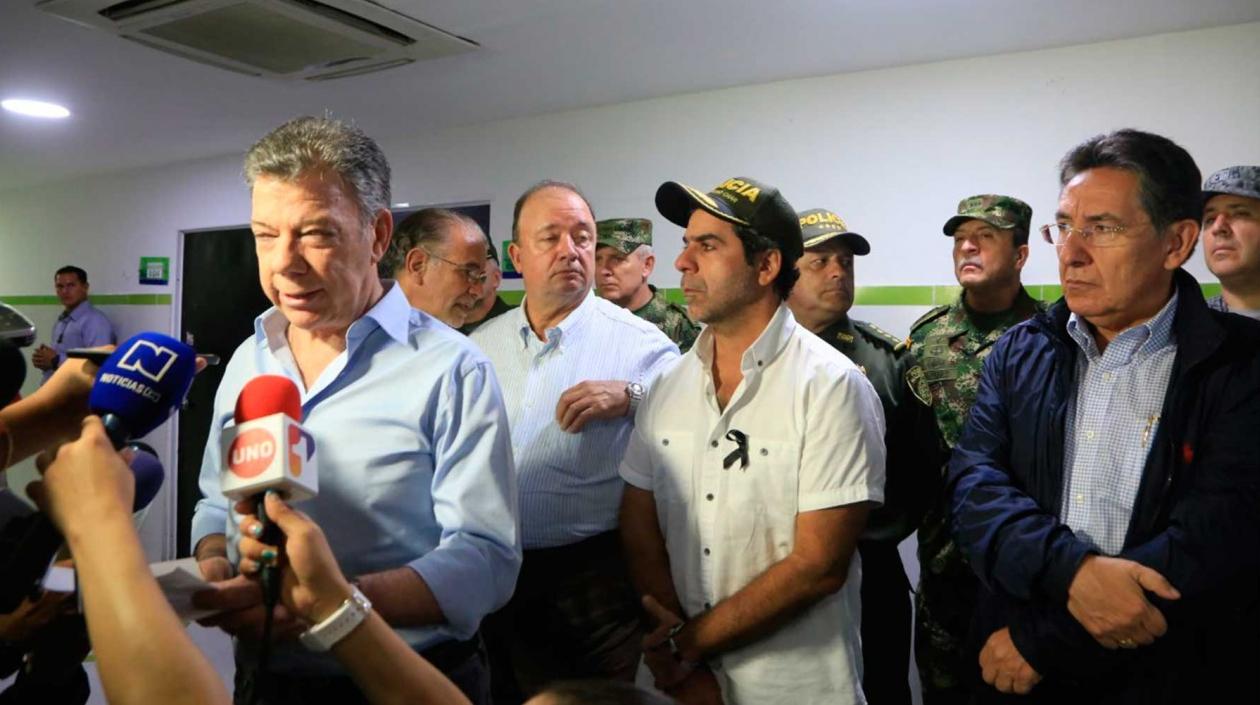Juan Manuel Santos en Barranquilla al final de un Consejo de Seguridad.