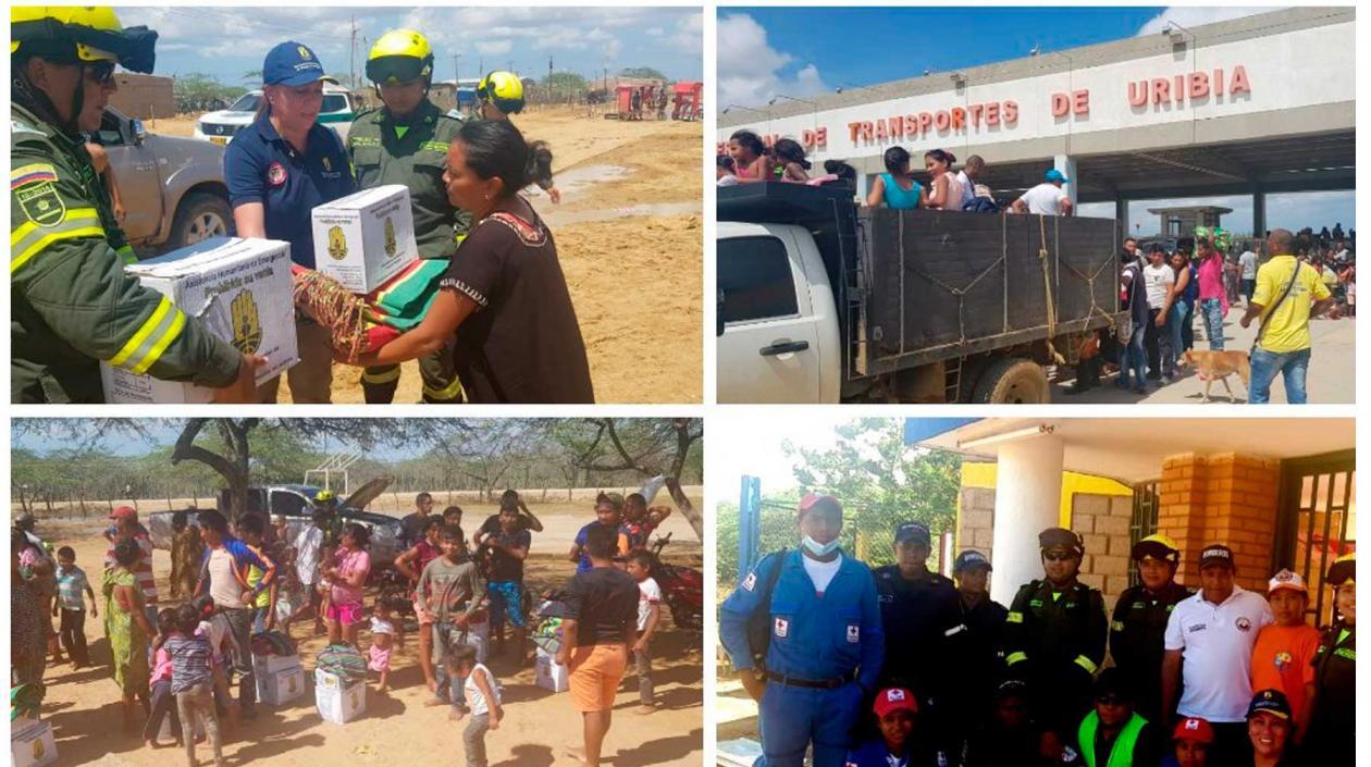 a población afectada en Uribia regresa a sus viviendas gracias al trabajo de la UNGRD y entidades operativas.