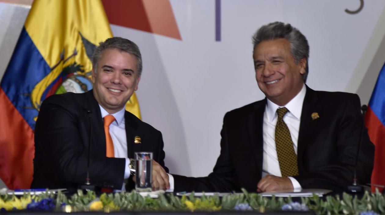 Los mandatarios de Colombia y Ecuador.