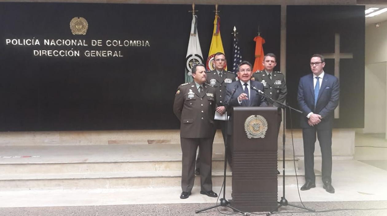 El Fiscal General Néstor Humberto Martínez en rueda de prensa.