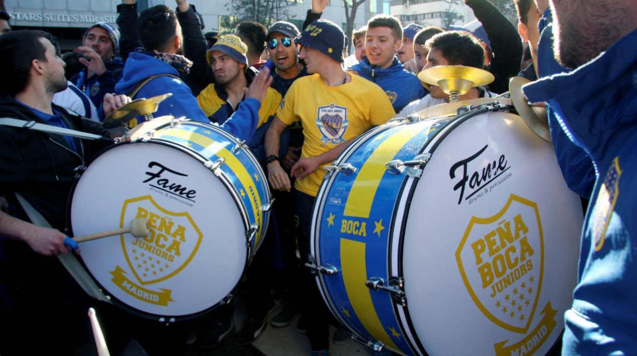 Banderazo de los hinchas de Boca Juniors. 