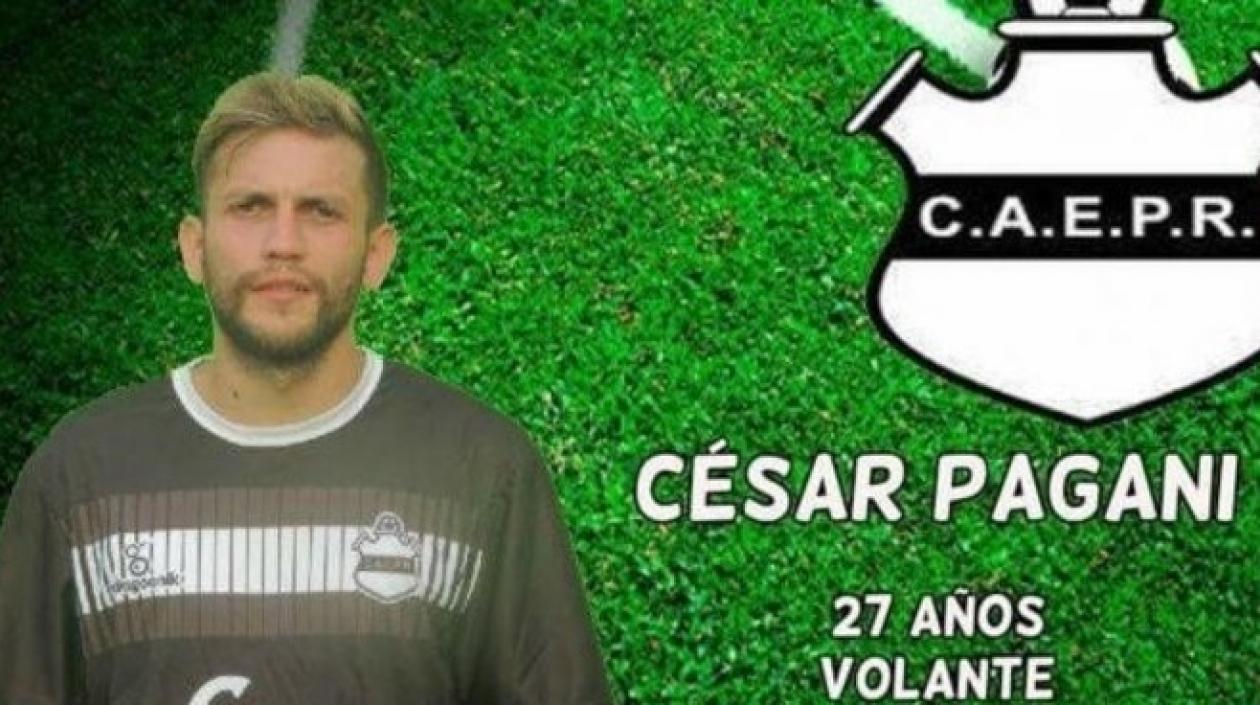 César Pagani, jugador señalado de ser autor de la amenaza.