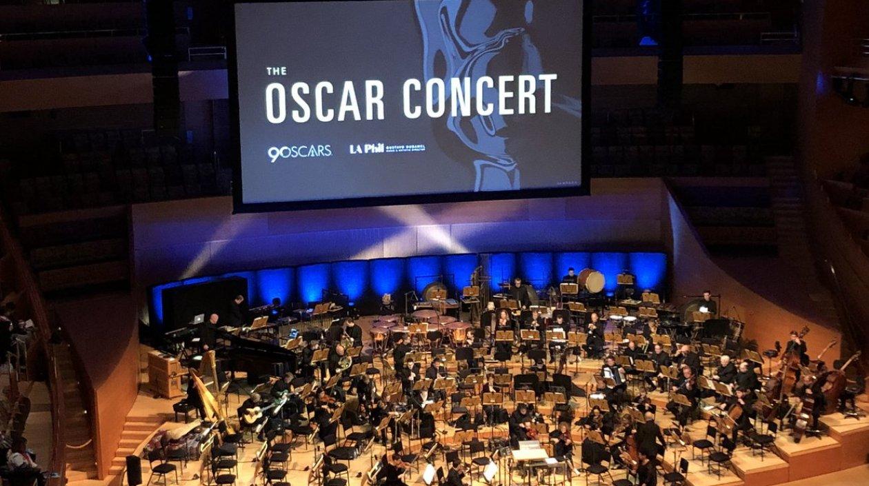 La orquesta filarmónica de Los Ángeles interpretó las bandas sonoras que compiten por el Óscar.