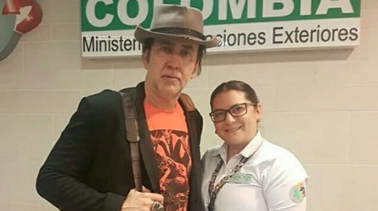 El actor Nicolas Cage en Colombia.