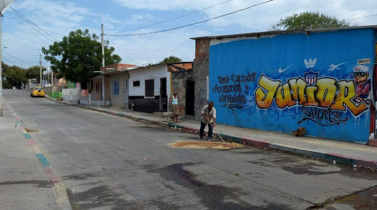 Lugar donde ocurrió el doble crimen en el barrio Santo Domingo.