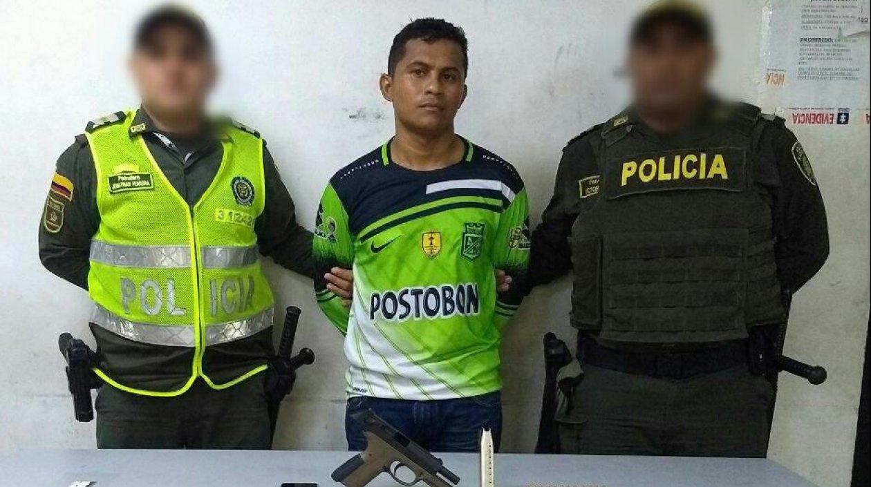 El capturado por la Policía por los hechos registrados en el Centro de Barranquilla.