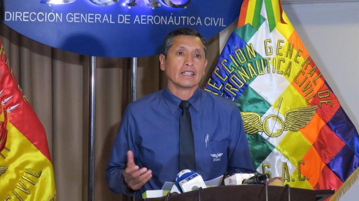 El director ejecutivo de la Dirección de Aeronáutica Civil de Bolivia (DGAC), Celier Aparicio Arispe.