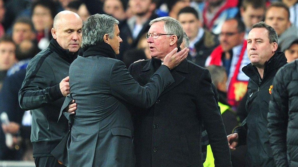 José Mourinho y Alex Ferguson. 