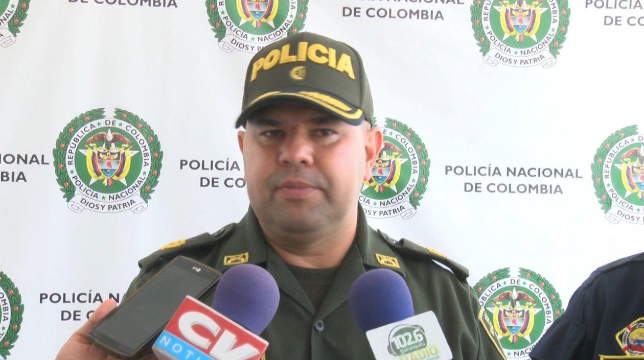 El coronel Gelber Peña, comandante operativo de la Policía Metropolitana. 