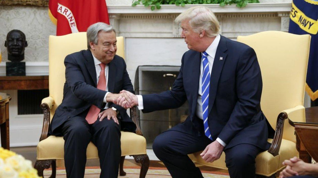 António Guterres y Donald Trump.