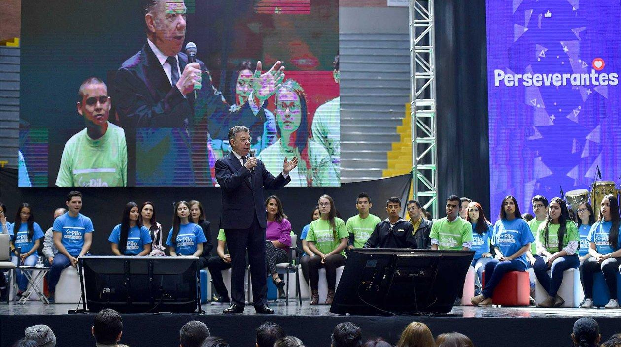 Juan Manuel Santos durante durante el balance de ese programa académico.