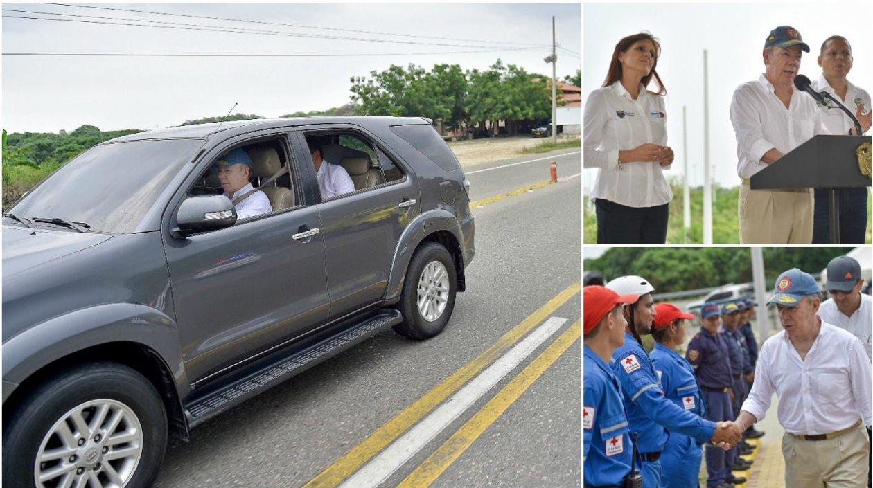 El Presidente Santos manejó por la doble calzada entre Ciénaga y Santa Marta.
