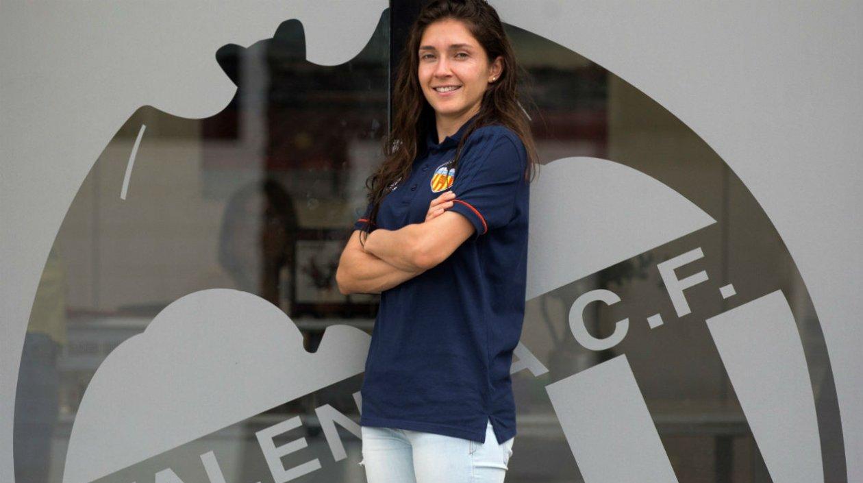 Natalia Gaitán, jugadora colombiana del Valencia. 