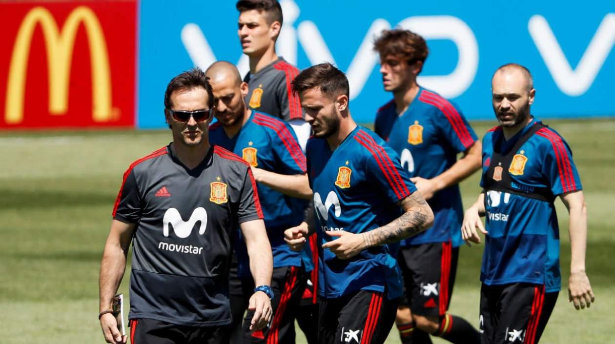 Julen Lopetegui en un entrenamiento de la Selección España. 