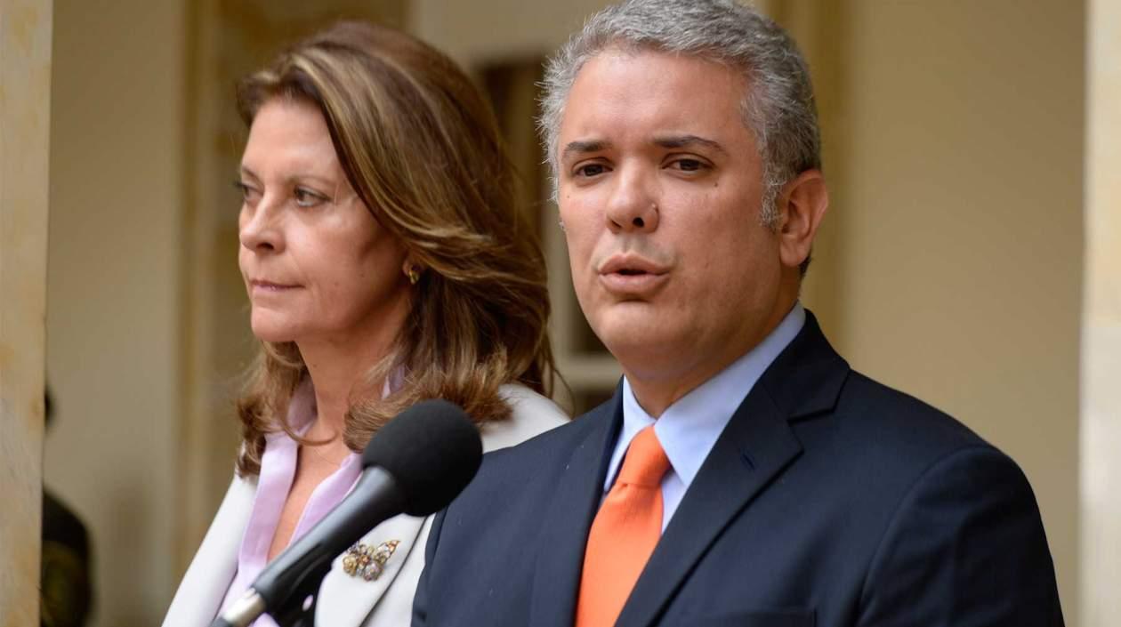 El Presidente electo, Iván Duque junto a la vicepresidenta, Marta Lucía Ramírez.