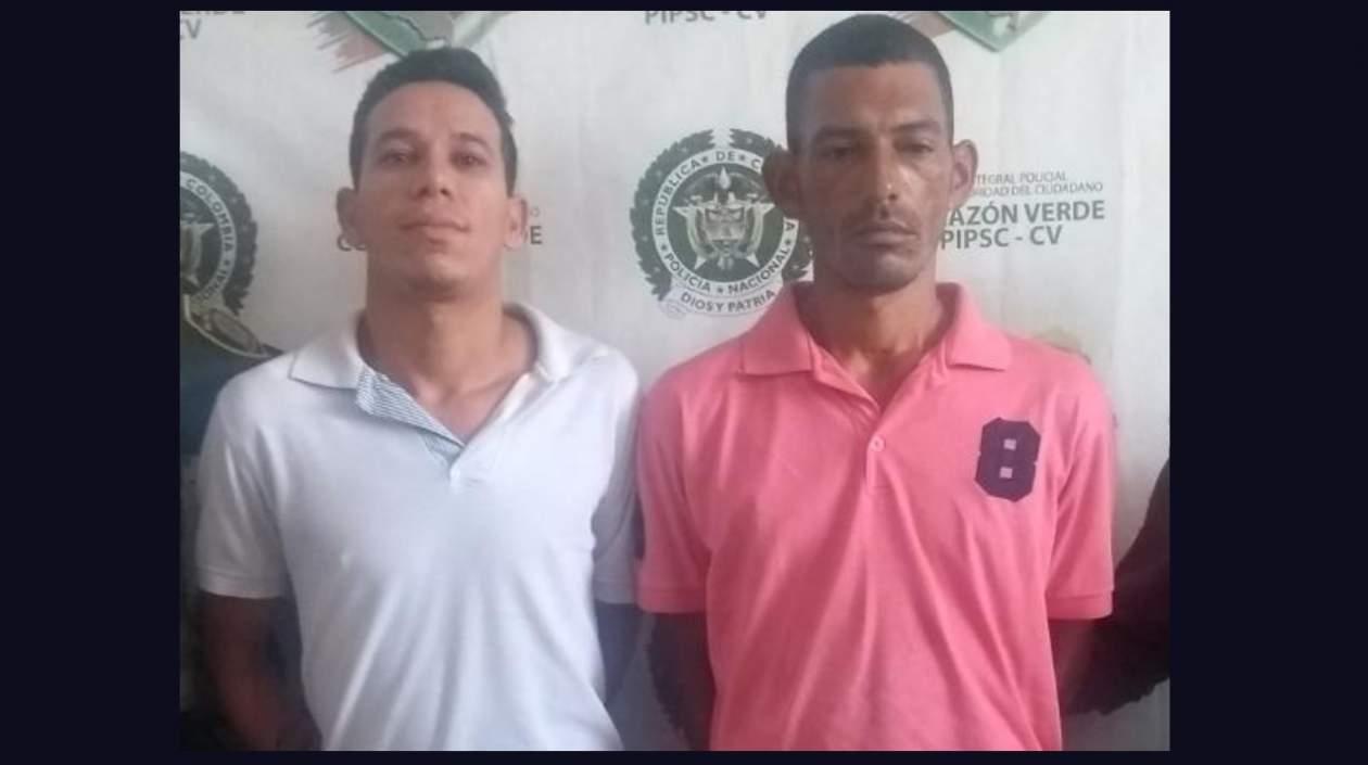 Francisco Javier Romer Rivera y  Ricardo José Vélez Cantillo fueron capturados por la Policía.