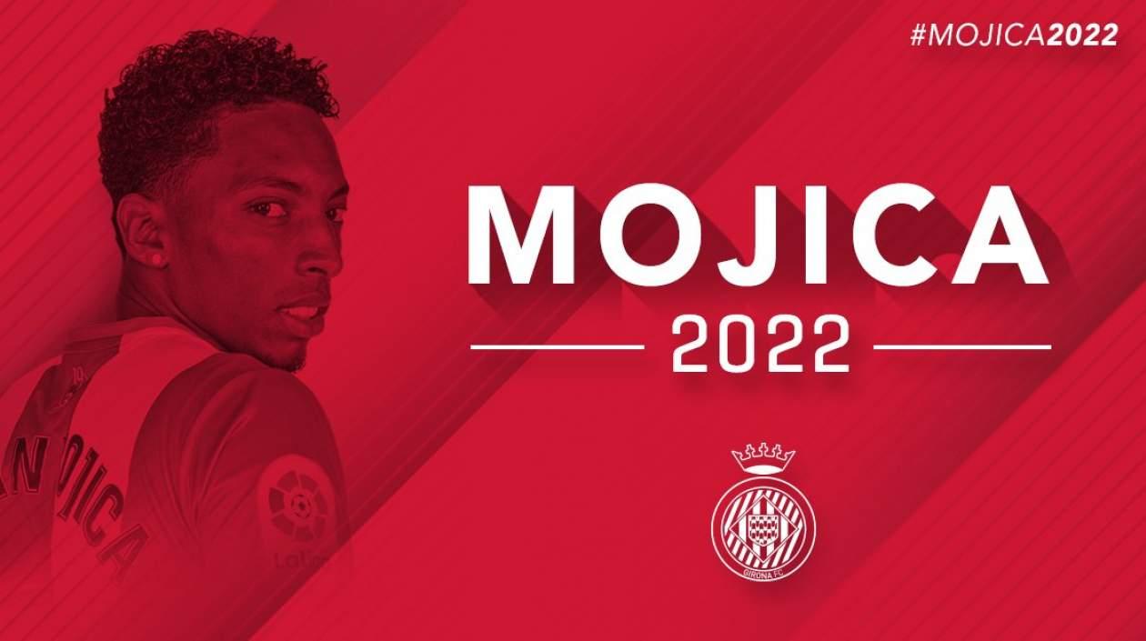 Así anunció el Girona el contrato con el colombiano Johan Mojica.