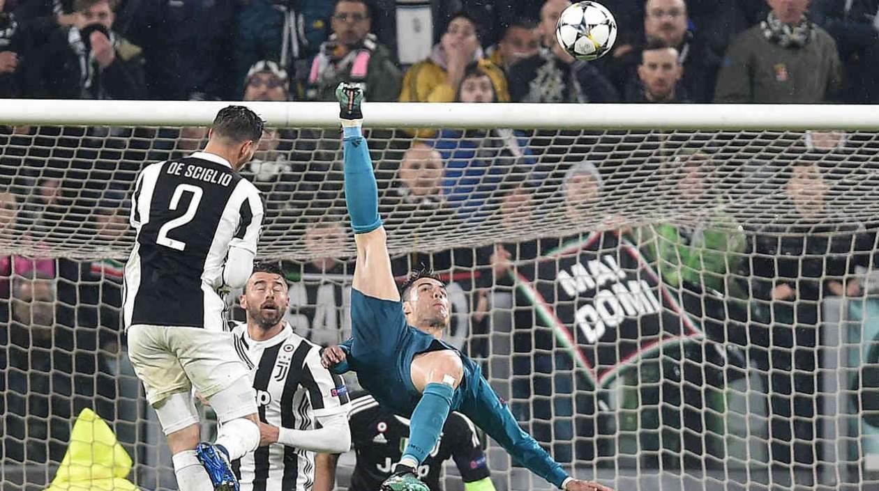 Cristiano Ronaldo anota de chilena ante Juventus. 