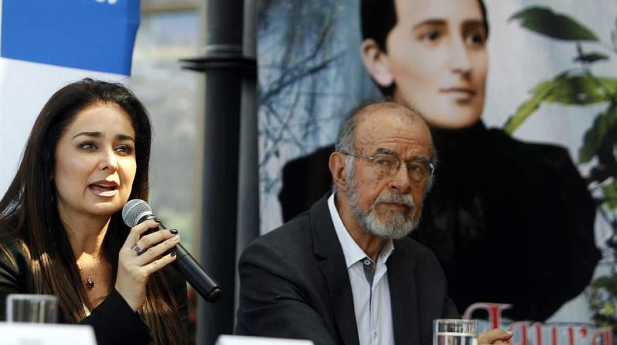 La actriz Linda Lucía Callejas y el cineasta Gustavo Nieto Roa.