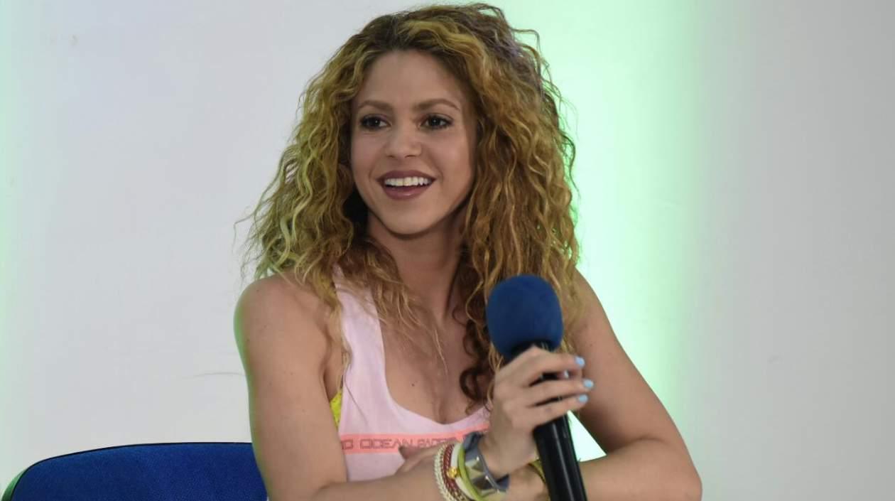 Shakira durante la rueda de prensa. 