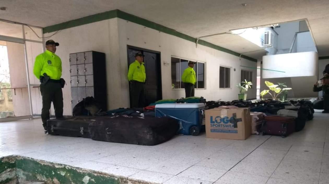 Las maletas fueron recuperadas en Las Gardenias y en el barrio Los Almendros de Soledad