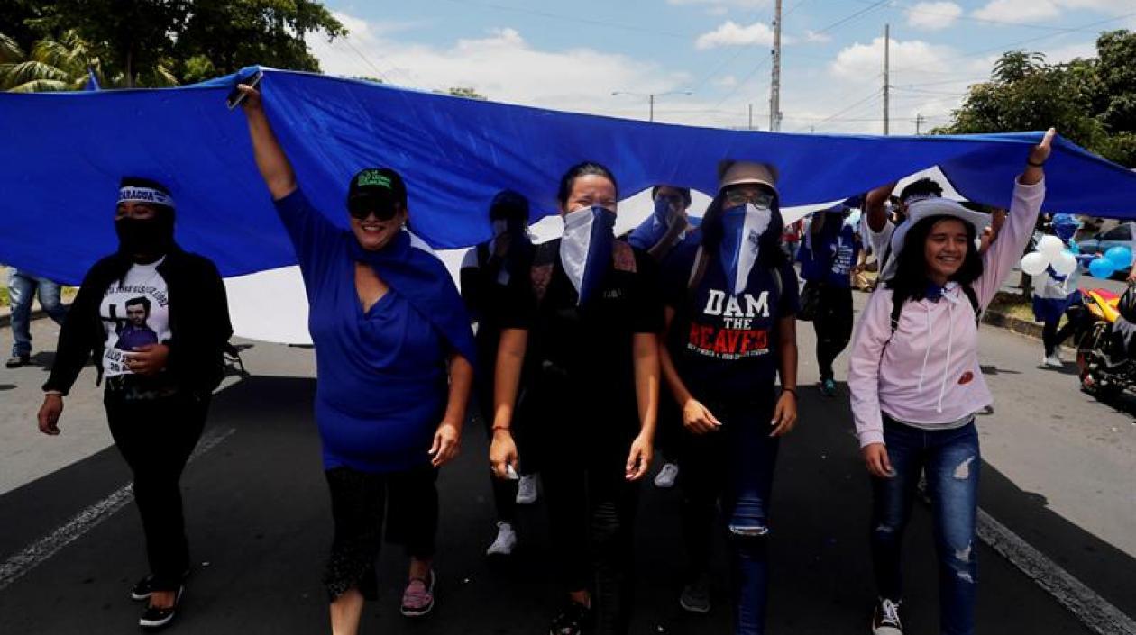 Manifestantes en Managua, Nicaragua. 