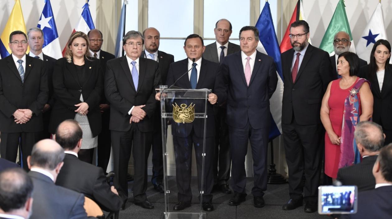 Los ministros de relaciones exteriores de los países del Grupo de Lima.