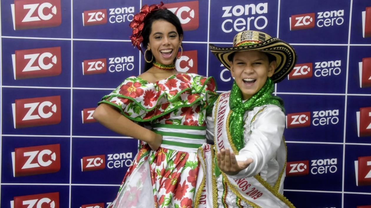 Isabella Sofía Chacón Ruiz y César Andrés De la Hoz Padilla,Reyes del Carnaval de los Niños 2019.