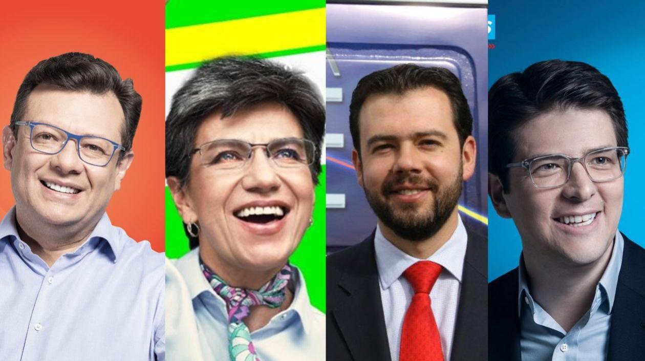 Los cuatro candidatos a la Alcaldía de Bogotá.