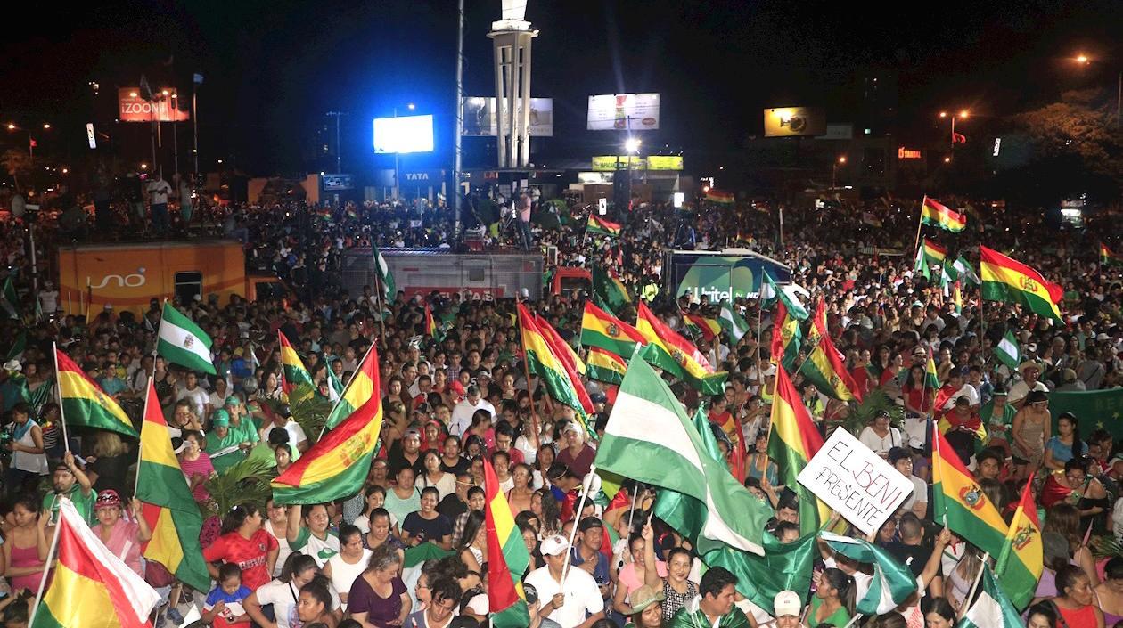 Manifestaciones en Bolivia reclamando la renuncia de Evo Morales.