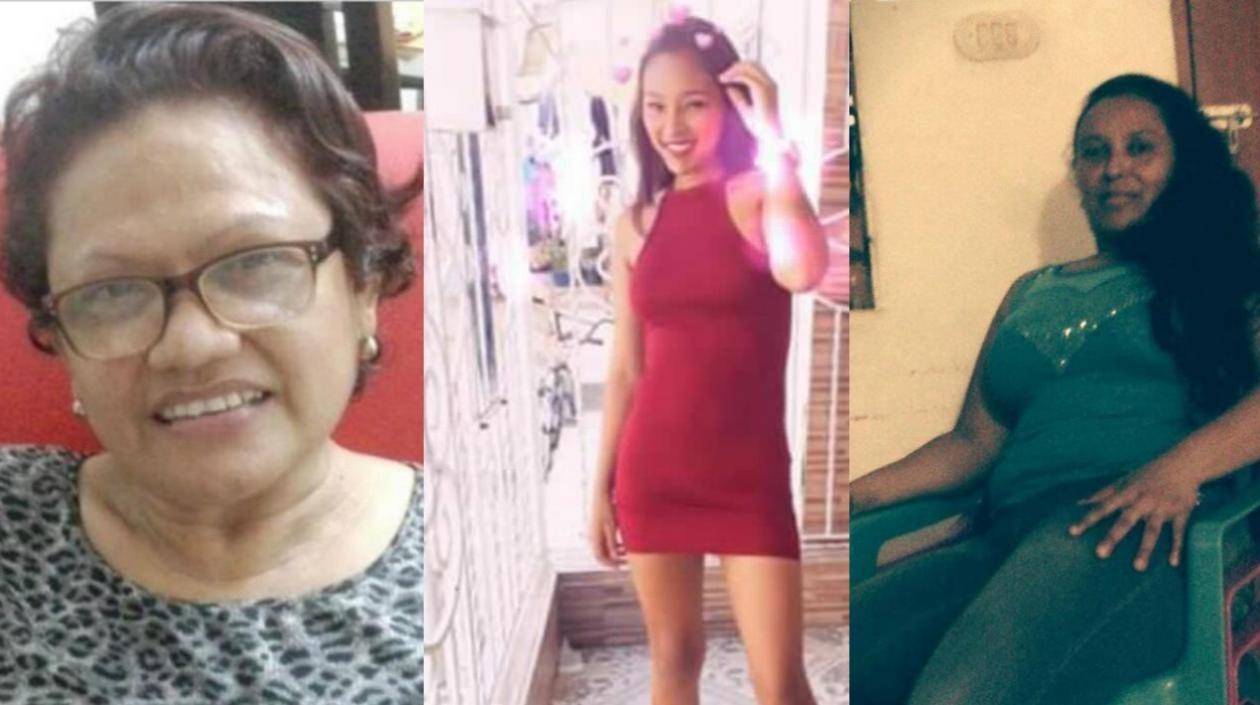 Tres de las mujeres que fueron asesinadas este año en Barranquilla.