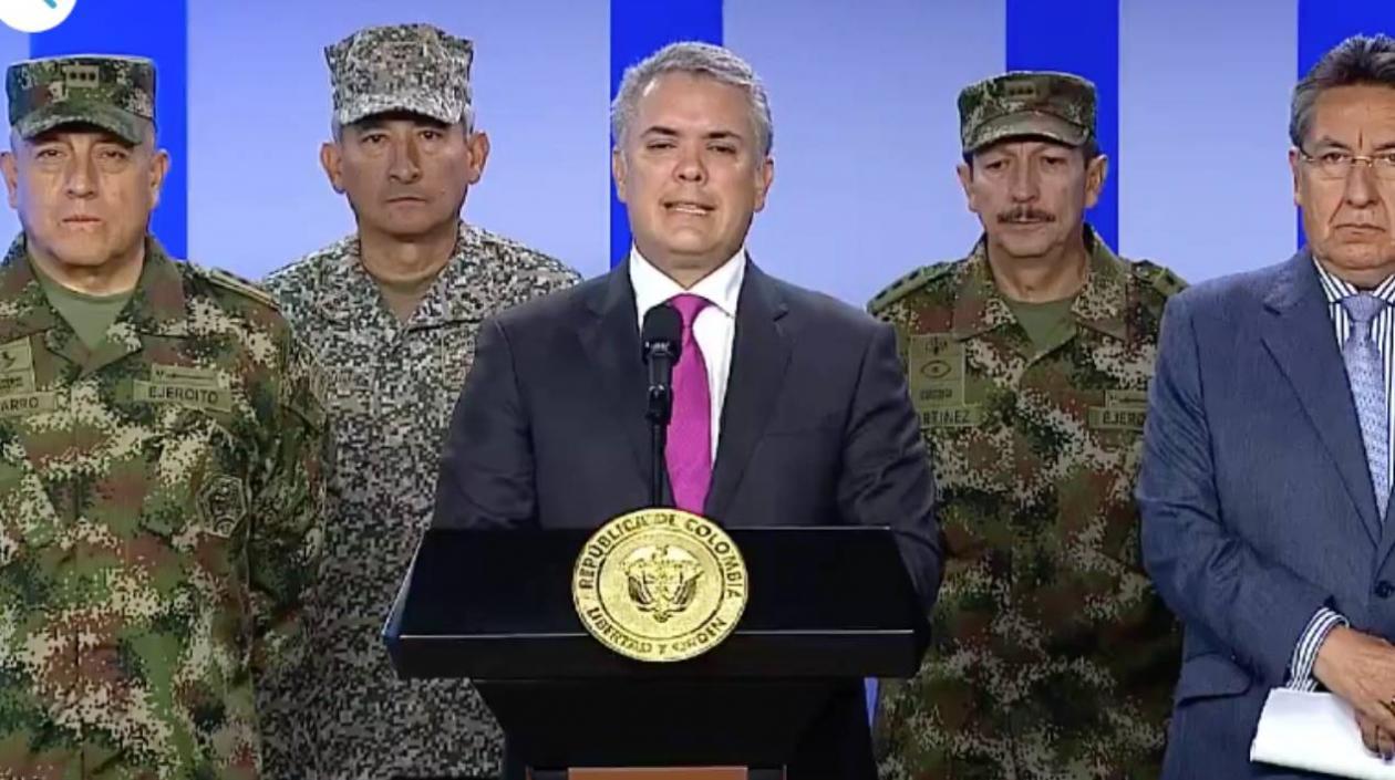 Iván Duque, presidente de Colombia, en rueda de prensa.